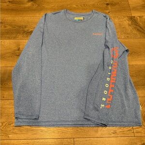 Magellan Outdoors Heather Blue V-Neck Shirt